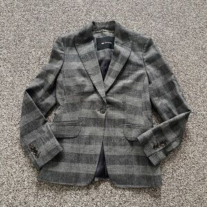 Kiton Women's Wool Cashmere Glen Plaid Blazer Jacket Sz 40